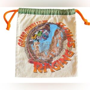 Tokyo Japan DisneySea Drawstring Pouch Bag Raging Spirits Opening 2005 Kinchaku